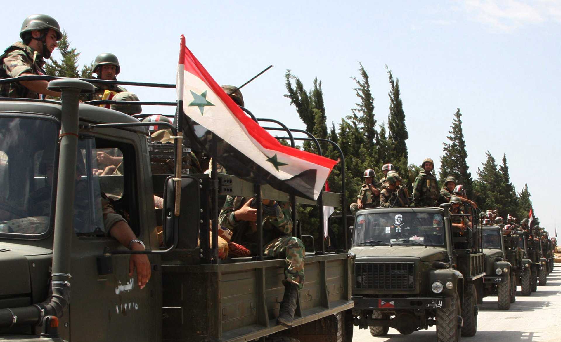 رتل عسكري لقوات النظام ومليشياته يتوجه إلى درعا